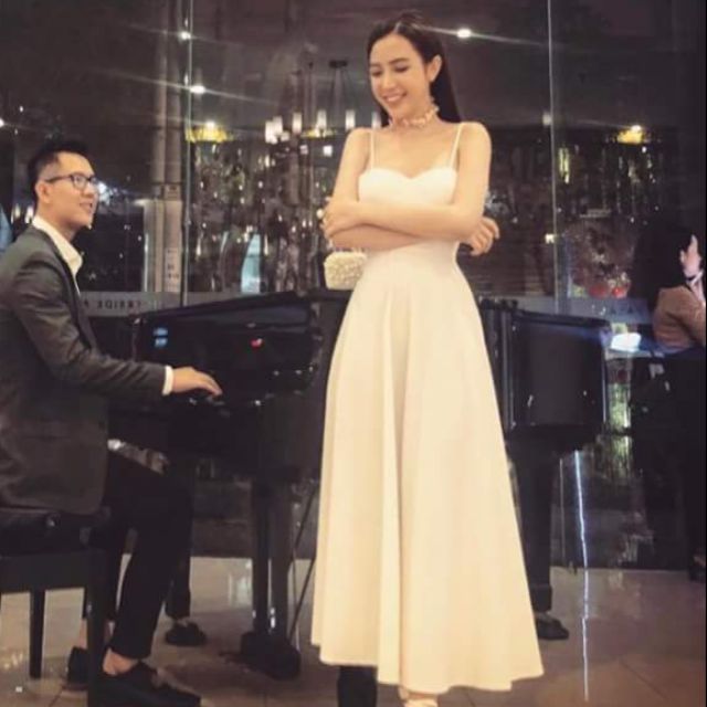Đầm xòe maxi 2 dây