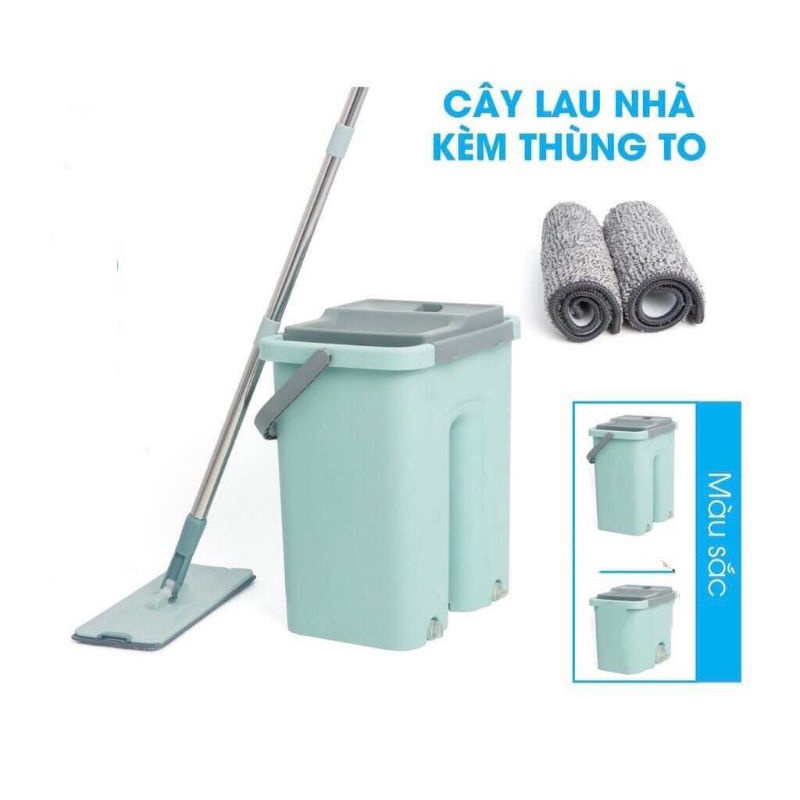 Bộ lau nhà thông minh tự vắt có tặng kèm bông lau nhà