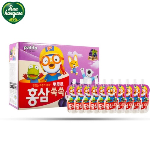 Hộp 10 Túi Nước Hồng Sâm Trẻ Em Pororo Paldo