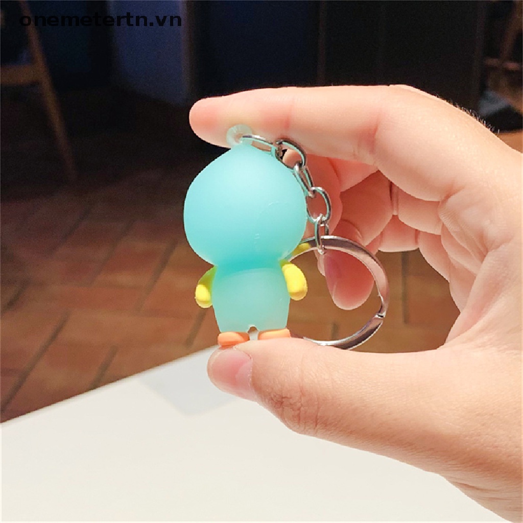Móc Khóa Vịt Nhồi Bông Màu Kẹo Dễ Thương