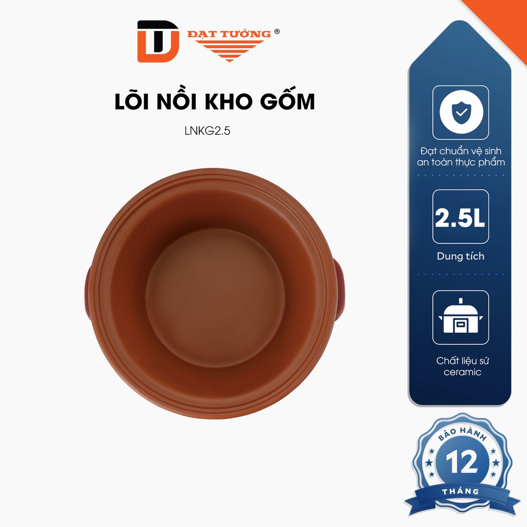 LÕI NỒI KHO GỐM ĐẠT TƯỜNG LNKG-2.5
