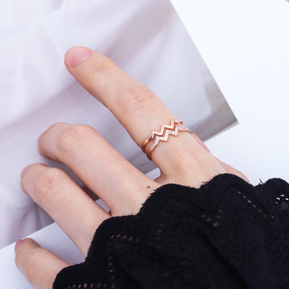 Nhẫn Gợn Sóng SUMU SUMU|Nhẫn Hở Đính Đá Nhiều Màu Sắc Hợp Thời Trang