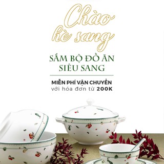 Thố vành 12 cm + nắp - Jasmine - Trắng