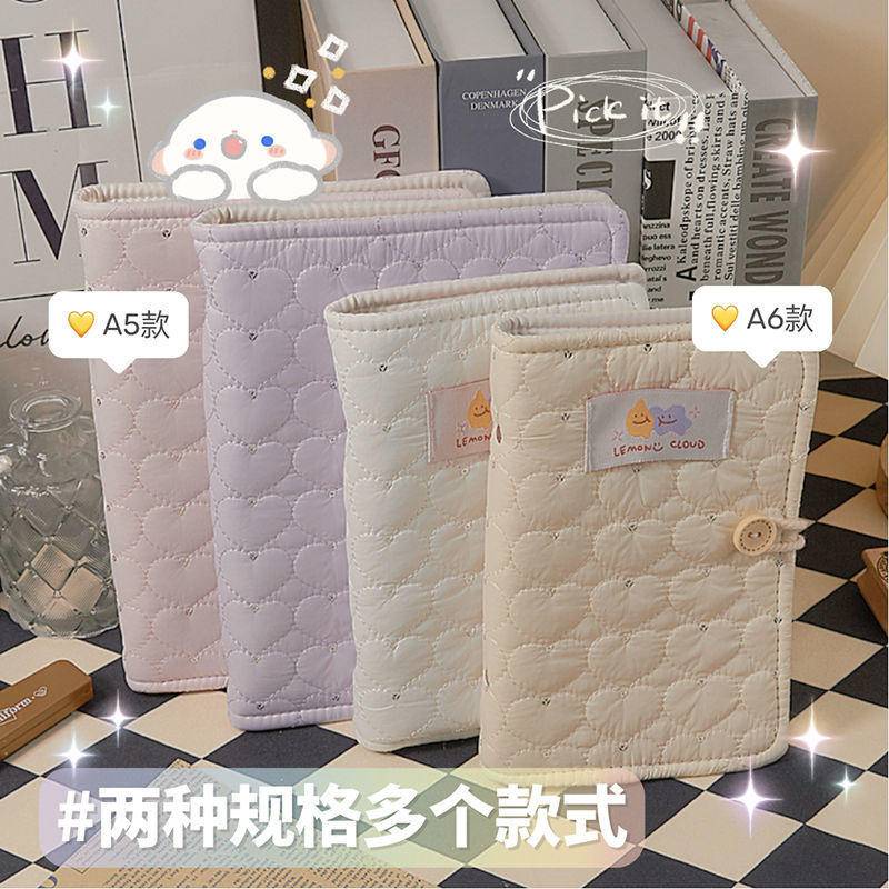 ⭐ iLado ⭐  Hình trái tim vải vóc sổ tay A5/A6 tài khoản tay sáng tạo dễ thương vở kẻ ngang sổ ghi chép notebook binder a5 sổ ghi chép sổ tay ghi chép vở lò xo kẻ ngang sổ lò xo kẻ ngang marker học văn phòng phẩm sổ ghi chú sticker