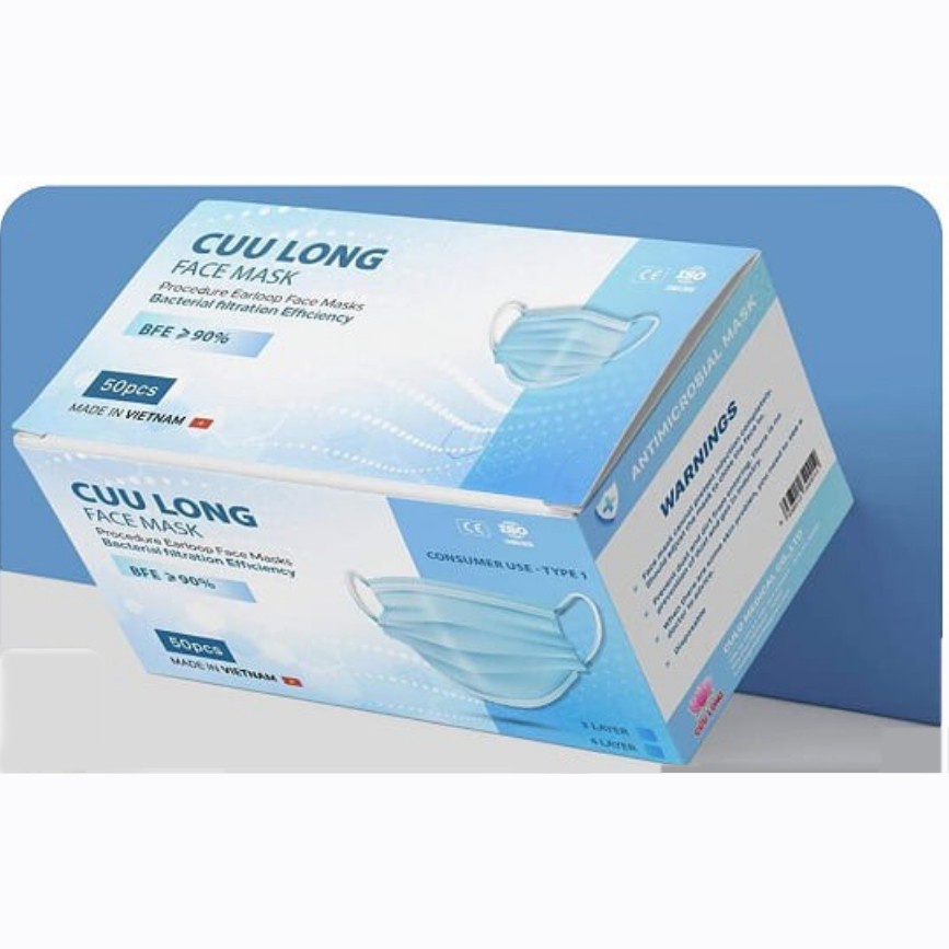 Khẩu trang y tế 4 lớp | Khẩu trang kháng khuẩn CỬU LONG , hàng chính hãng bộ y tế khuyên dùng ( hộp 50 cái) KT Y TẾ | BigBuy360 - bigbuy360.vn
