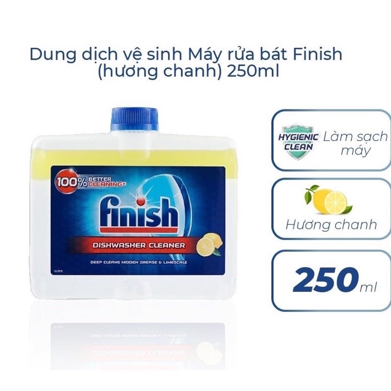 Dung dịch nước vệ sinh máy rửa bát Finish hương chanh (hàng chính hãng, có tem nhập khẩu)
