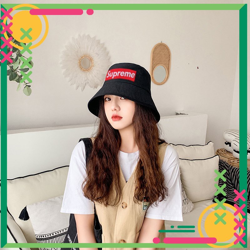 Nón Bucket unisex vành tròn hoạ tiết Supreme phong cách Ulzzang cho nam và nữ - B11 - Xteen Fashion
