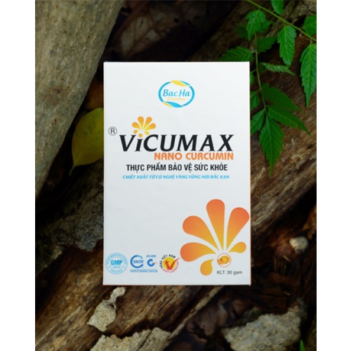 Vicumax Nano Curcumin dạng bột hộp 20gr - Tinh chất nghệ vàng, hỗ trợ dạ dày, đẹp da, tăng cường sức khỏe - VI0HB020