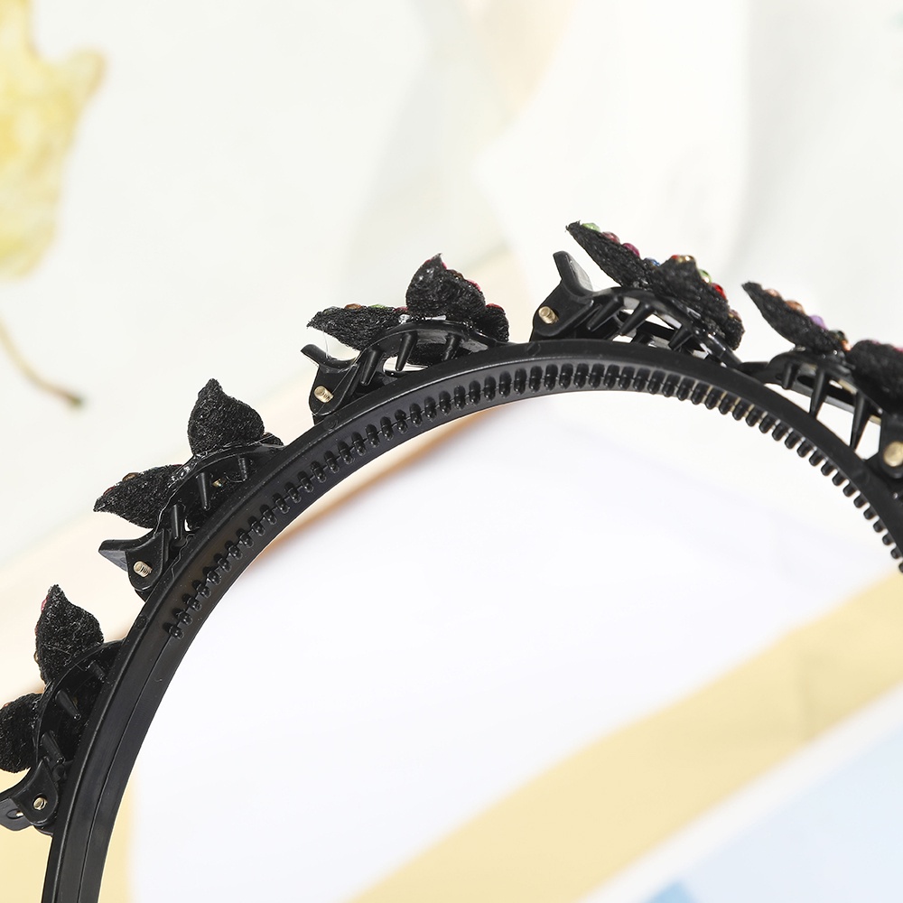 Băng Đô Haimeikang Cài Tóc Đính Đá Đơn Giản Chống Trượt Phong Cách Hàn Quốc