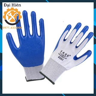 COMBO 12 Đôi Găng Tay Bảo Họ Phủ Sơn PU Xanh Loại 1