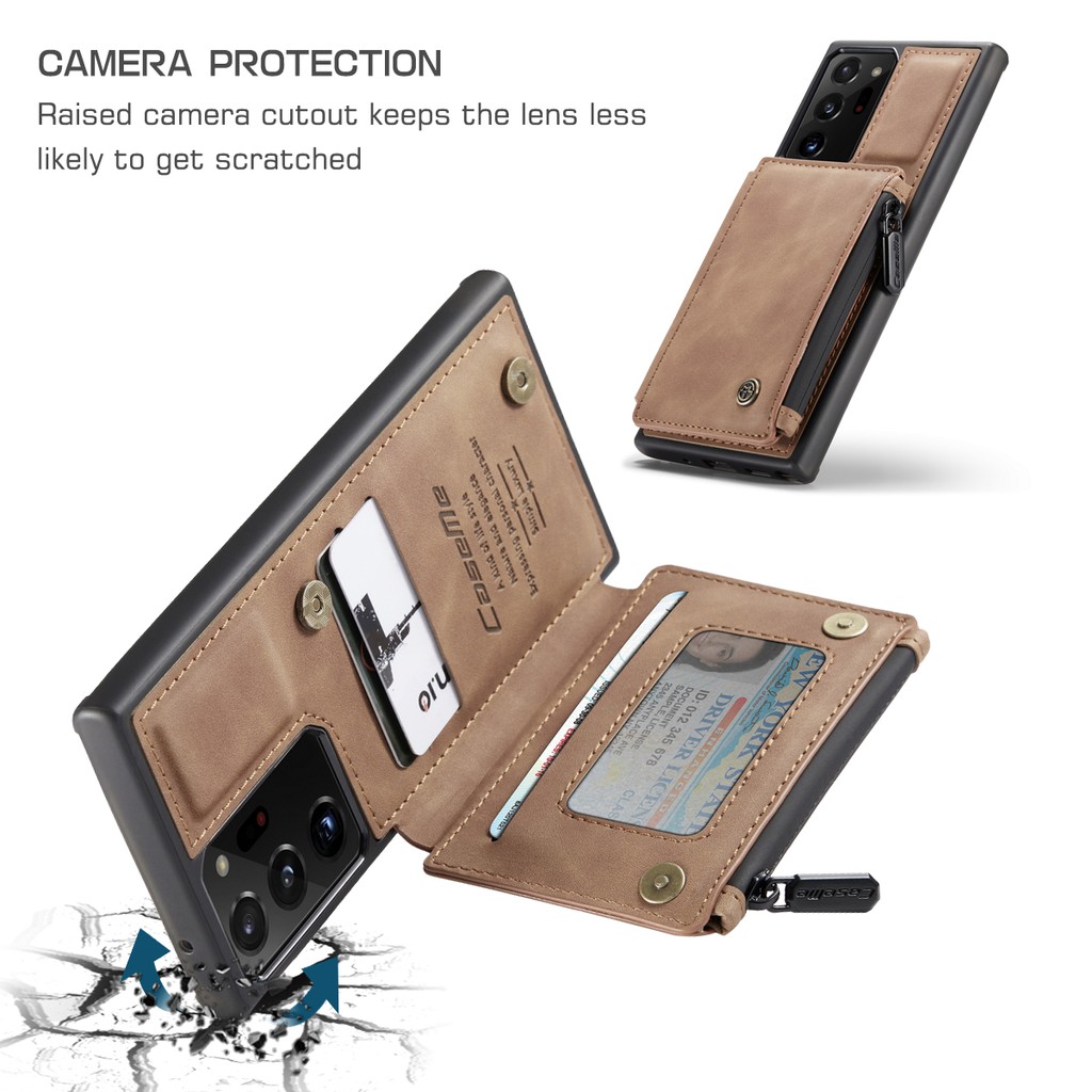 CASEME Bao Da Nắp Gập Có Nam Châm Hít Cho Samsung Galaxy Note 20 Ultra 5g Note 10 Plus Pro 9 A51 A71 S20Ultra S20Plus Note10 Note9