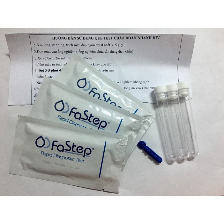 [Ship Hỏa Tốc] Combo 3 Bộ Test Nhanh HIV Fastep Nhập Khẩu Mỹ. Test Nhanh, Thao Tác Dễ Dàng Với Độ Chính Xác 1OO% . | Thế Giới Skin Care