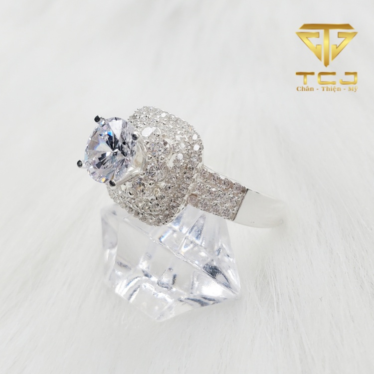 Nhẫn nữ bạc ý 925 thiết kế 3D cao cấp RD0065 Trang sức Toàn Cầu TCJ