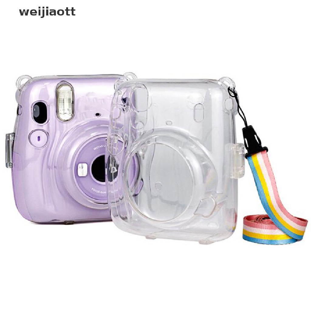 weijiaott For Instax Mini 11 Camera Bag Portable Transparent Camera Bag Case With Strap WT