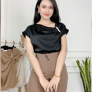 áo sơ mi - áo lụa đính ngọc sáng trọng