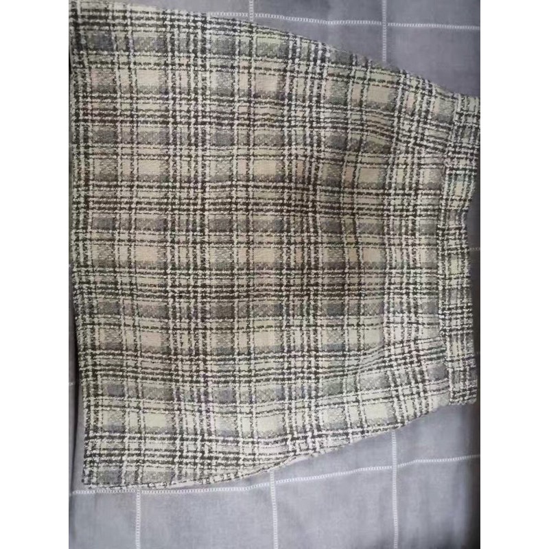Chân váy dạ kẻ phong cách hàn quốc có ảnh thật