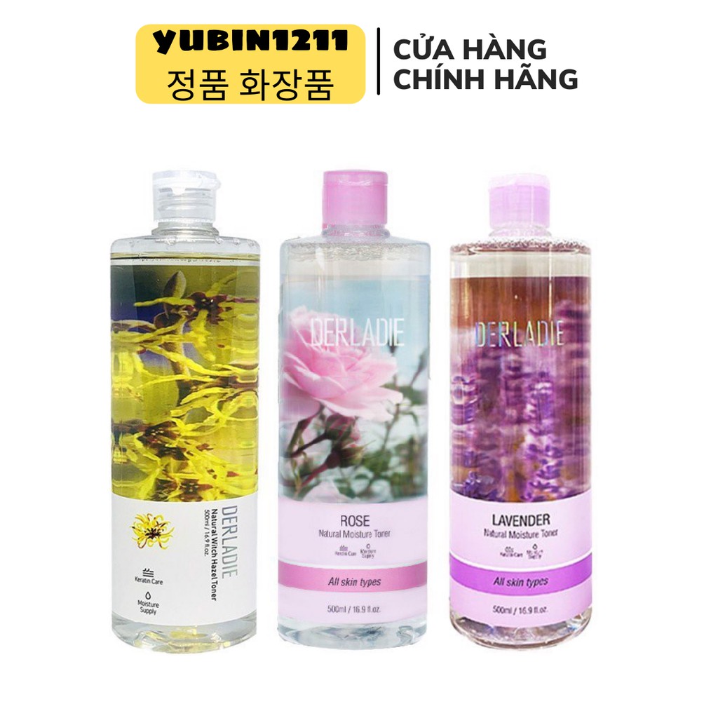 Derladie Toner Nước Hoa Hồng Cây Phỉ, Lavender, Rose Thích Hợp Mọi Loại Da