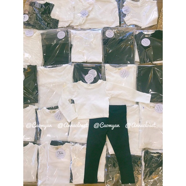 Set áo dài tay và quần legging cho bé gái