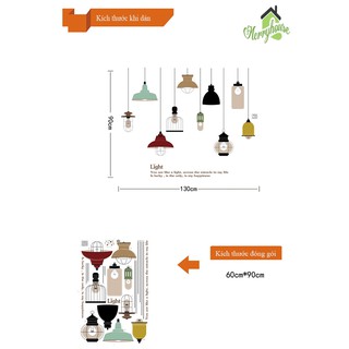 DECAL DÁN TƯỜNG CHÙM ĐÈN ĐỦ MÀU 2