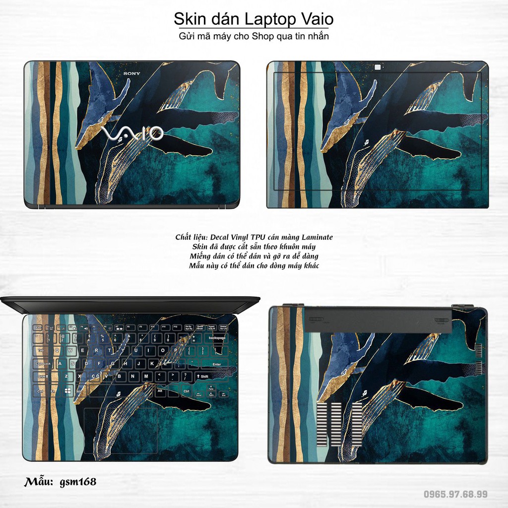 Skin dán Laptop Sony Vaio in hình giả sơn mài (inbox mã máy cho Shop)