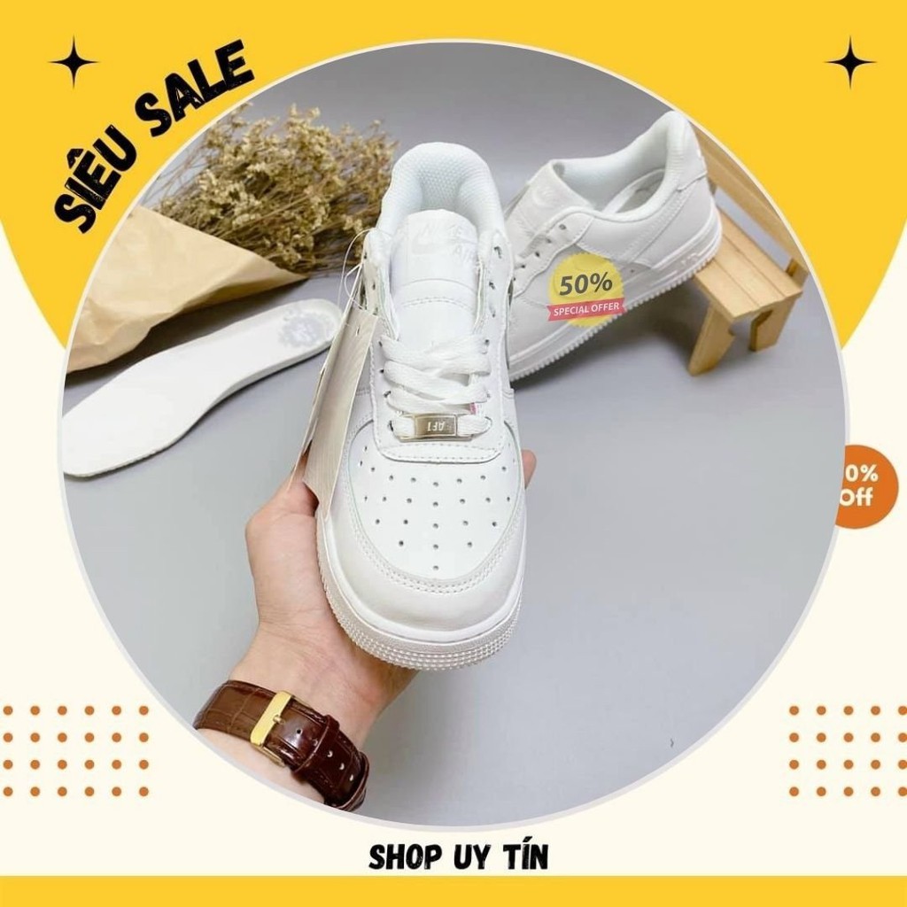 [Freeship] Giày NIKE TRẮNG ❤️ [HÀNG LOẠI ĐẸP] ❤️ Giày  Thể Thao Nam Nữ AF1 Màu Trắng❤️ Full bill và box