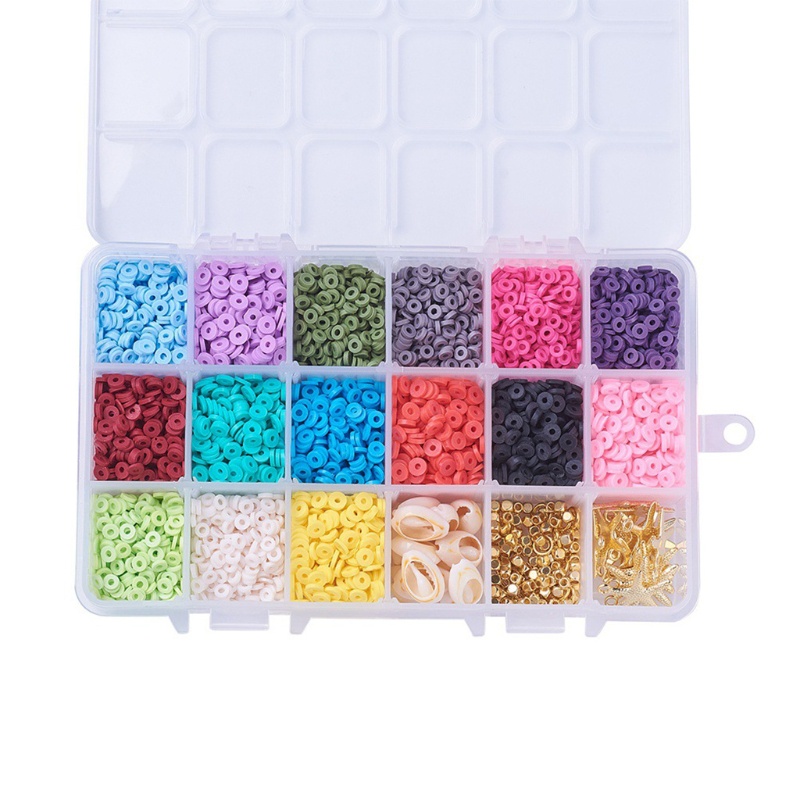 Hộp Hạt Nhựa Polymer 6mm Nhiều Màu Sắc Dành Cho Trẻ Em DIY