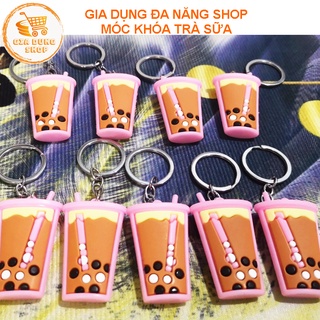 Móc khóa ly trà sữa dễ thương treo balo, chìa khóa