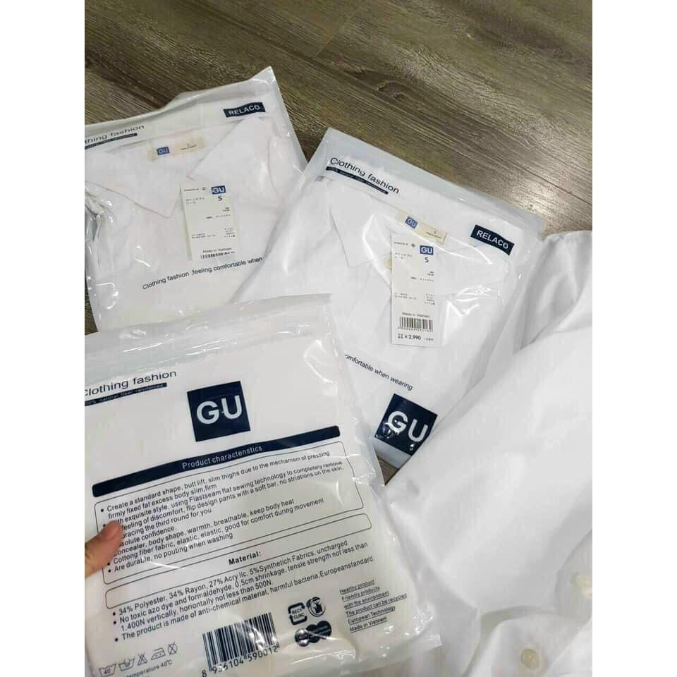Áo sơ mi nữ cộc tay GU chất đũi mềm mát chống nhăn xuất nhật túi zip-Mai Thỏ Shop-