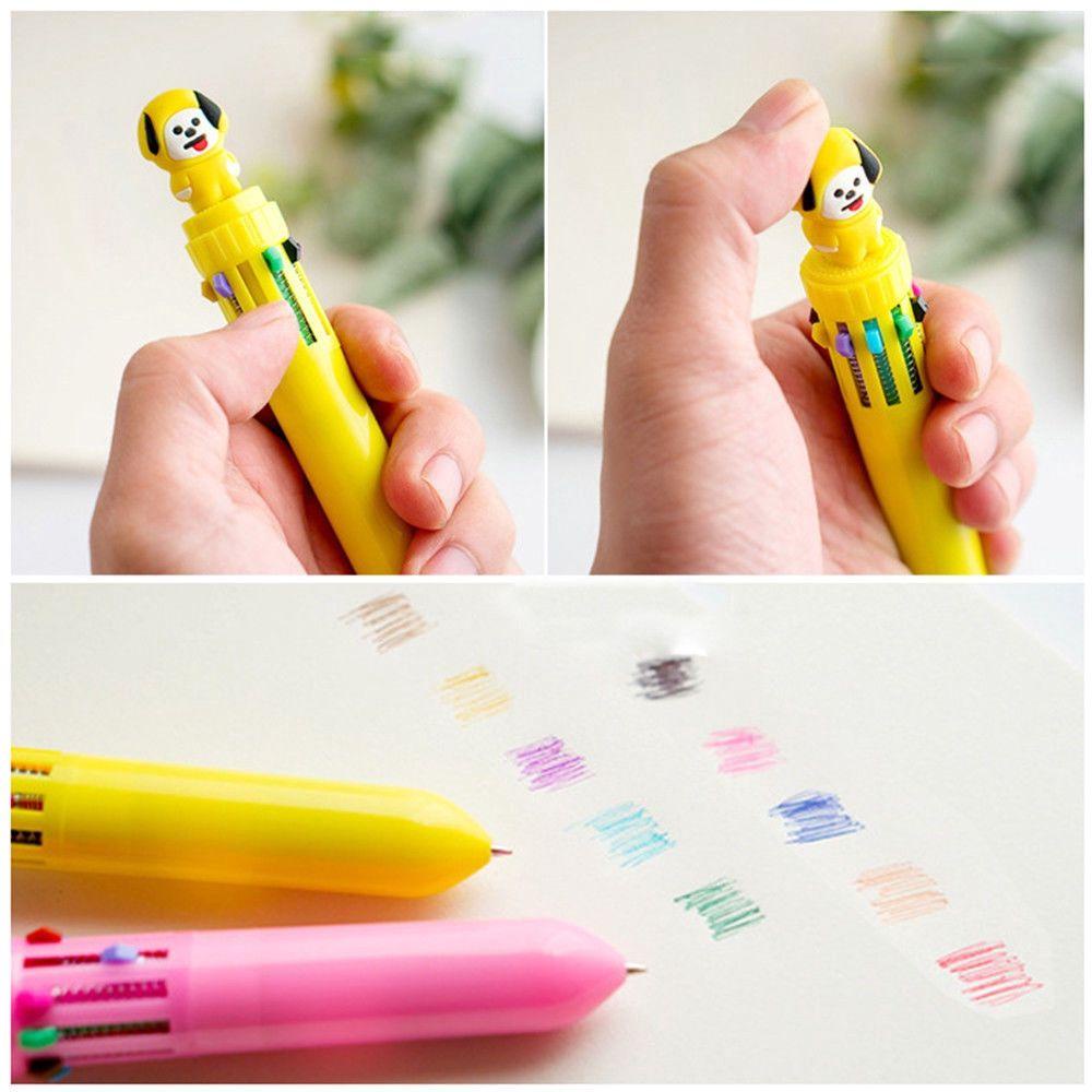 PISTA Bút Bi Có Thể Thu Gọn BT21 BTS Shooky Tata Cooky Chimmy Koya