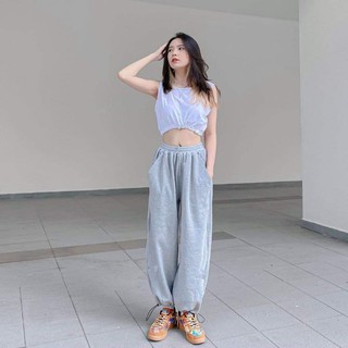 sét bộ croptop quần chốt gấu,AN MINH, 2 màu đen trắng ,free size