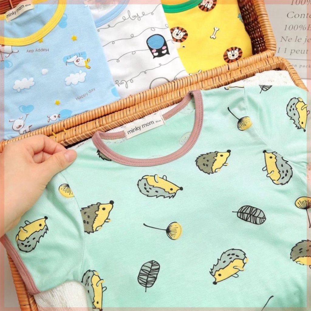 Bộ Cộc Tay Cho Bé Trai Bé Gái LILIKIDS Vải Thun Lạnh Hoạ Tiết Động Vật Rễ Thương BCT04