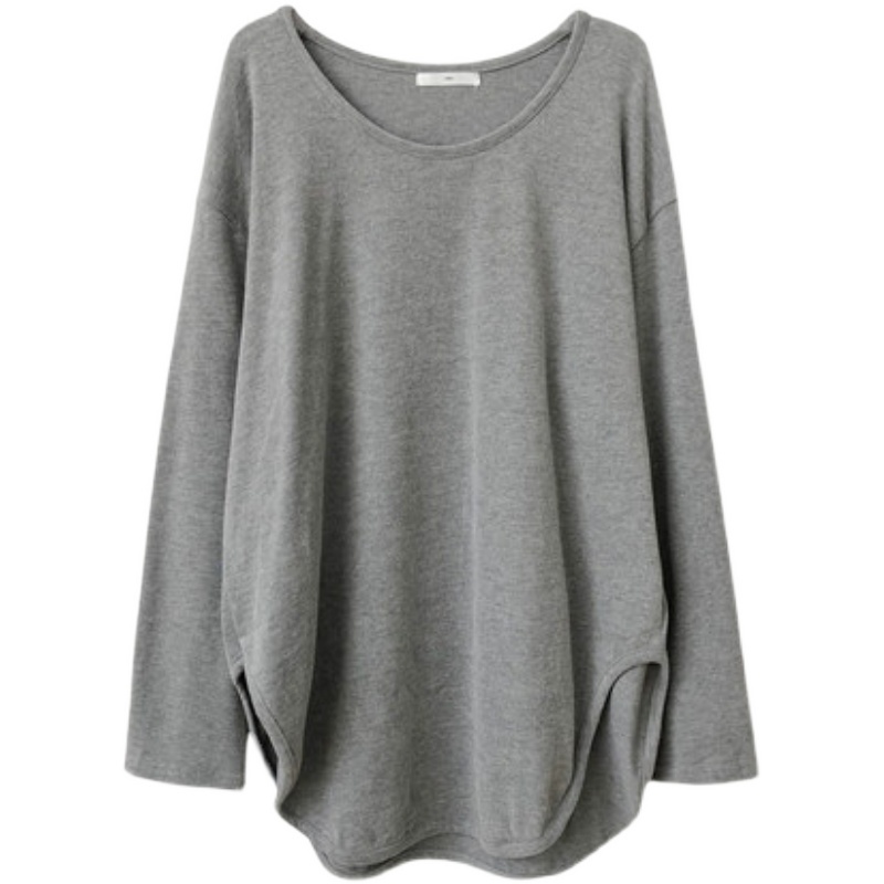 SUXI Áo Thun Tay Dài Cổ Tròn Màu Trơn Dáng Rộng Thiết Kế Mới Năng Động Thời Trang