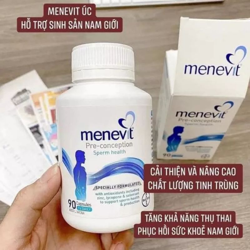 Menevit 90 viên giúp cải thiện và nâng cao chất lượng tinh trùng - hàng Úc chính hãng