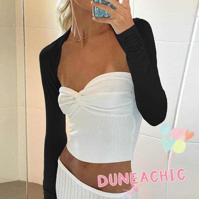 Áo Dệt Kim Nữ Tay Dài Màu Trơn Thời Trang