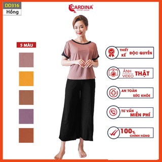 Đồ bộ nữ CARDINA chất cotton Nhật cao cấp ống sớ dài áo viền né mềm mại thoáng mát DD3.
