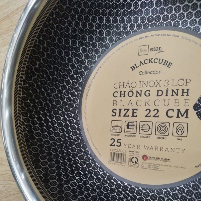 Chảo Blackcube Fivestar Nhiều Size Chảo Sâu Lòng Chống Dính Cao Cấp, Hàng chính hãng, Bảo hành 5 năm