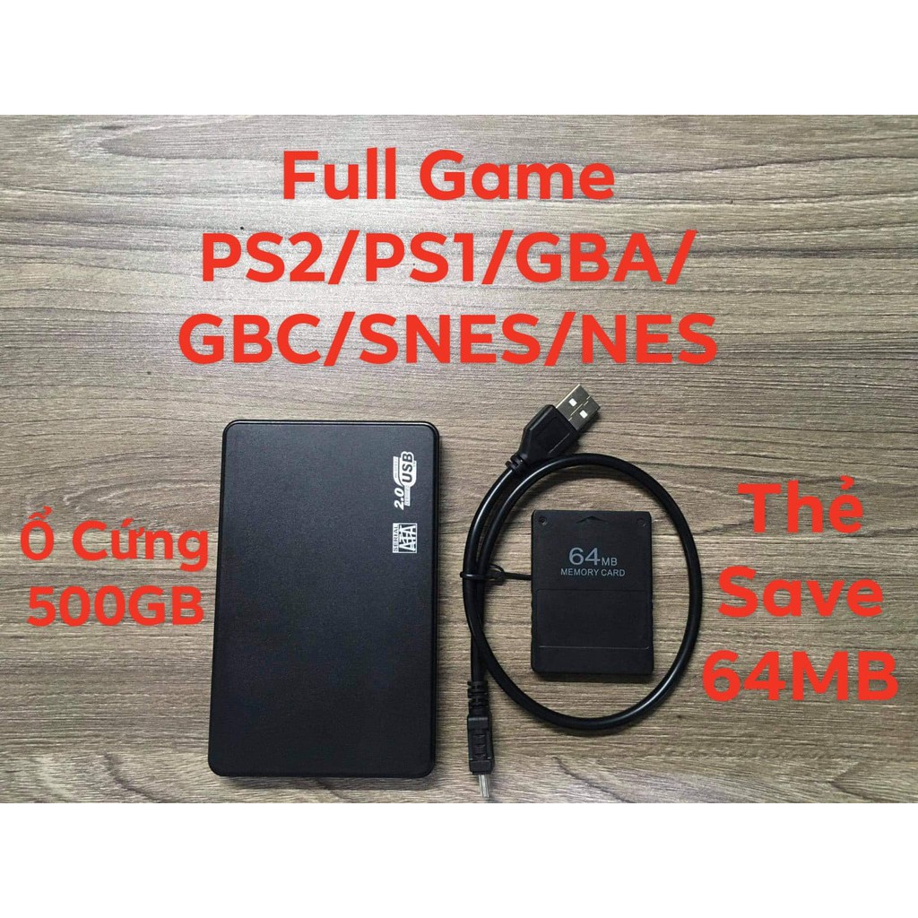 Combo Ổ Cứng PS2 + Save 16MB Chép Full game PS2/PS1/GBA/NES/SNES...