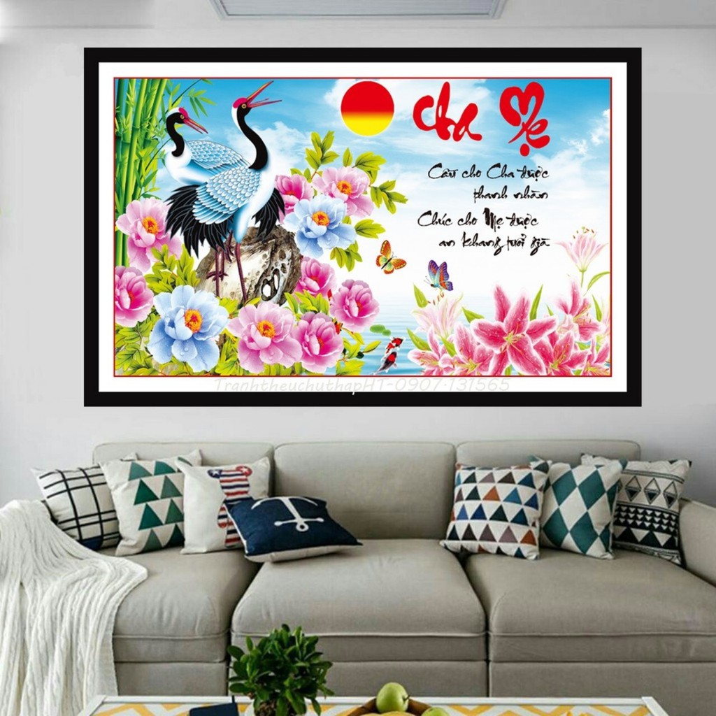 Tranh đính đá Cha Mẹ 100x60cm VS068