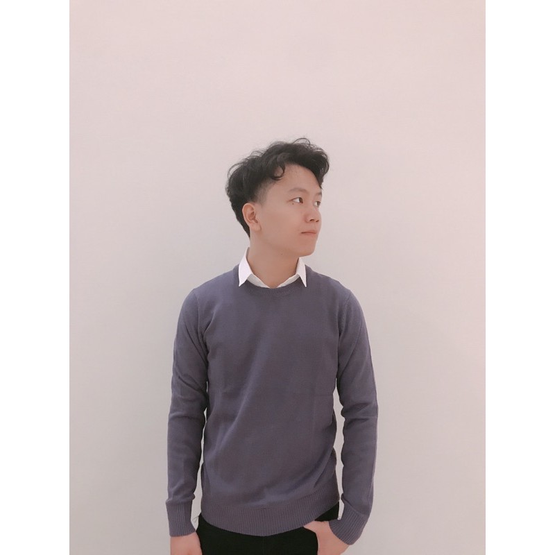 áo len cổ tron nam