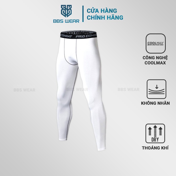 Quần Legging Nam Loại Dài BSS WEAR - Quần Thể Thao Nam Dài Trắng Chuyên GYM Bóng ...