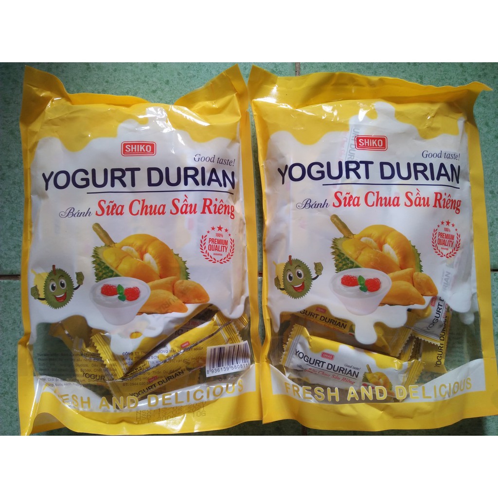 COMBO 2 GÓI BÁNH SỮA CHUA SẦU RIÊNG SHIKO GÓI 300g