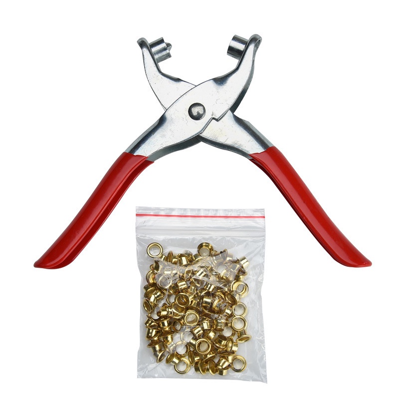 Kìm bấm khoen bạc cao cấp tạng kèm 100 khuy vàng