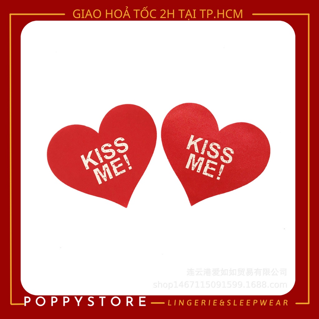 Miếng dán ngực in chữ F*ck Me hoặc Kiss Me (1 cặp) - Hình Chữ X - Chống Chảy Xệ Phong Cách Âu Mỹ Chất Lượng Cao