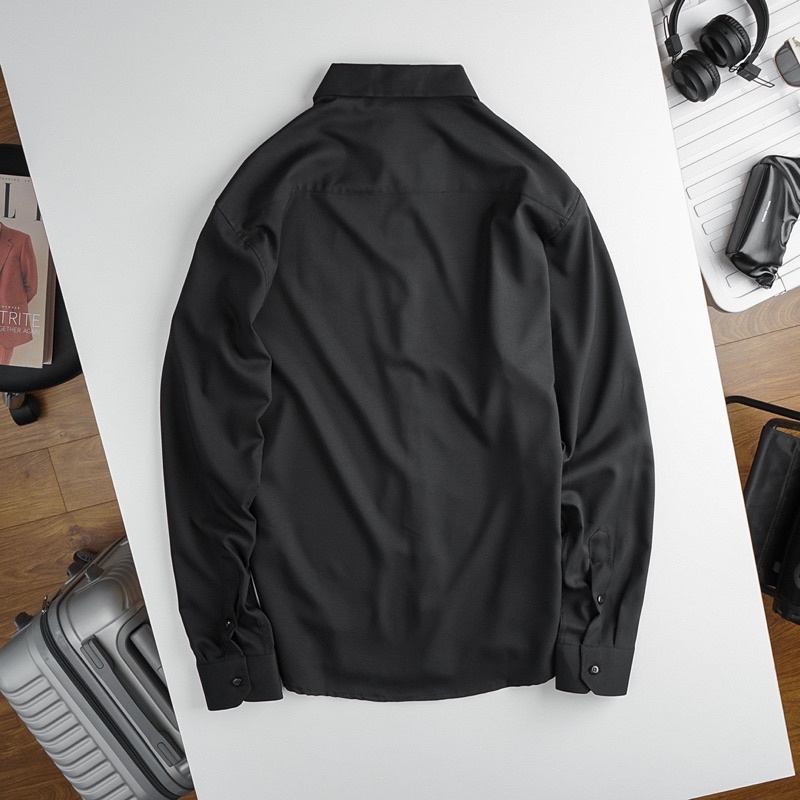 Áo sơ mi nam co giãn thêu chữ BIGSIZE < 120kg