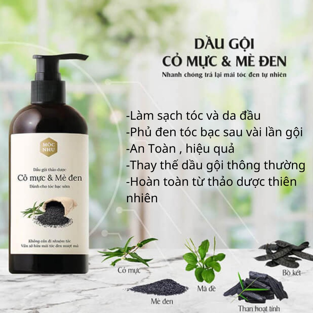 DẦU GỘI & SERUM CỎ MỰC ,PHỦ ĐEN TÓC BẠC, DƯỠNG TÓC GIẢM RỤNG- TẶNG KÈM QUÀ XINH