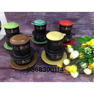 Bộ phin cafe sứ Bát Tràng( nhiều màu)