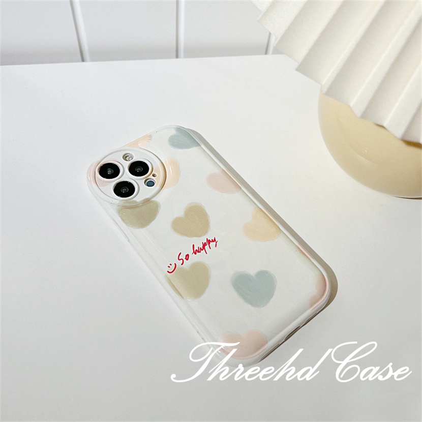 Ốp Điện Thoại TPU Mềm Đệm Khí Chống Rơi In Hình Trái Tim Cho iPhone 14 13 12 11 Pro Max SE 2020 X Xr Xs Max 8 7 6 6s Plus