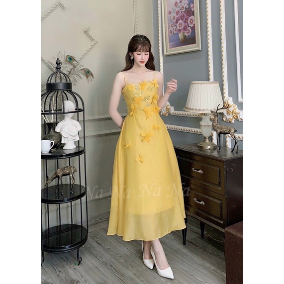 Váy tơ đính hoa siêu xinh