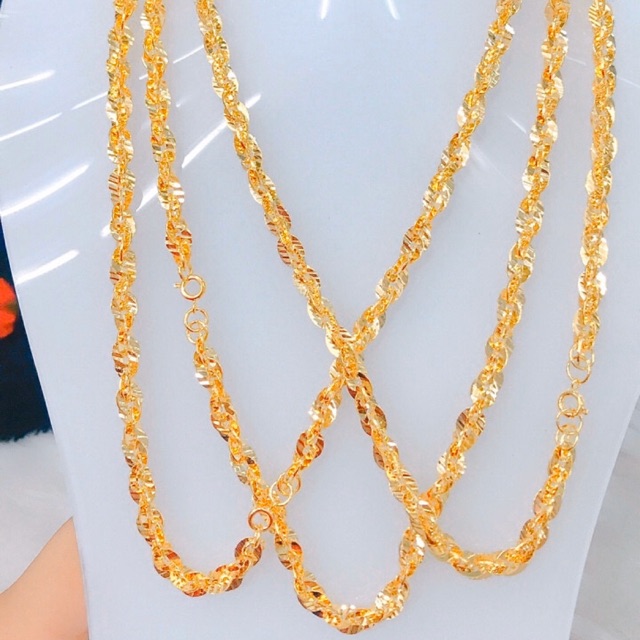 Dây chuyền phụng kiểu xoắn màu vàng 18 cao cấp