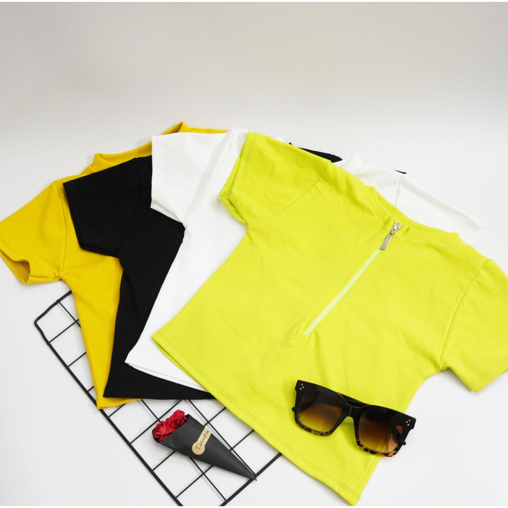 🌈𝓐̉𝓷𝓱 𝓽𝓾̛̣ 𝓬𝓱𝓾̣𝓹🌈 - Áo croptop tay ngắn thiết kế dây kéo cực cá tính ( BEST SELLER)/ áo thun nữ/ croptop | BigBuy360 - bigbuy360.vn